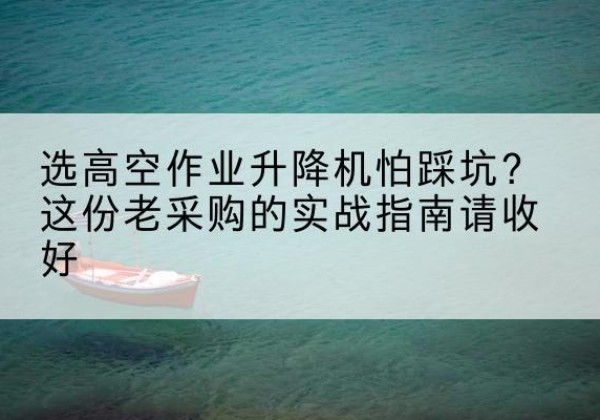 辽源高空作业升降机厂家推荐-选高空作业升降机怕踩坑？这份老采购的实战指南请收好