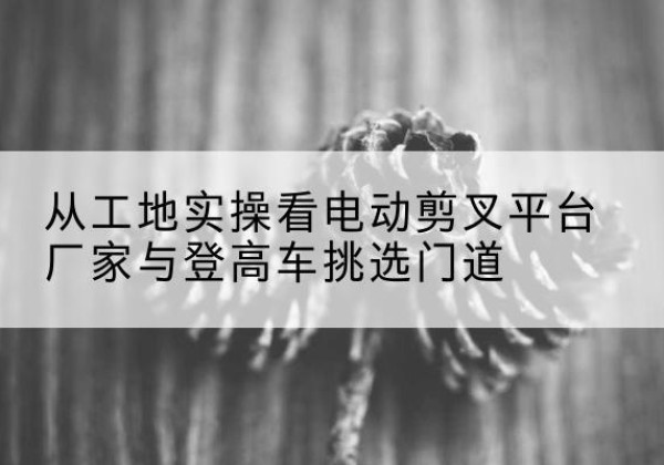 辽源电动剪叉升降平台厂家-从工地实操看电动剪叉平台厂家与登高车挑选门道